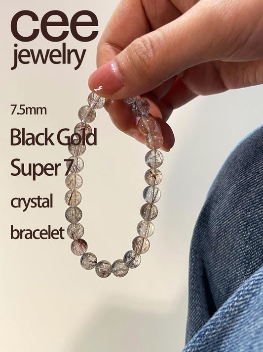 Super 7 Crystal necklace/Black Gold Super 7