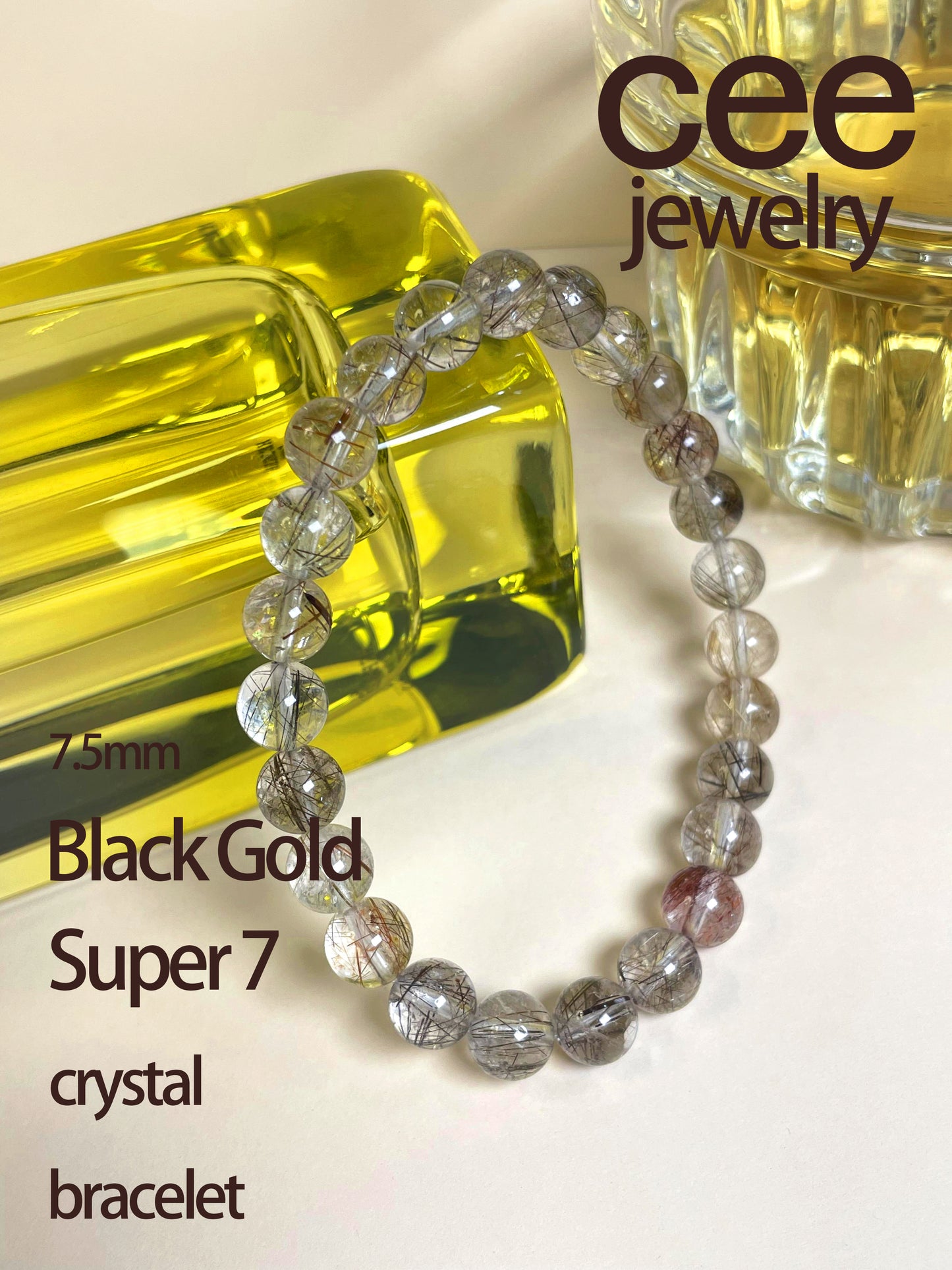 Super 7 Crystal necklace/Black Gold Super 7